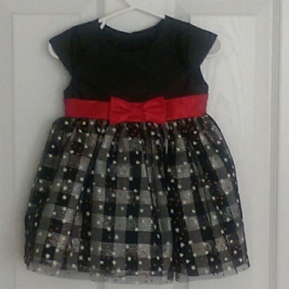 MARMELLATA Black & Red Plaid Snowflakes Dress. P/A1083/2 - Picture 7 of 8